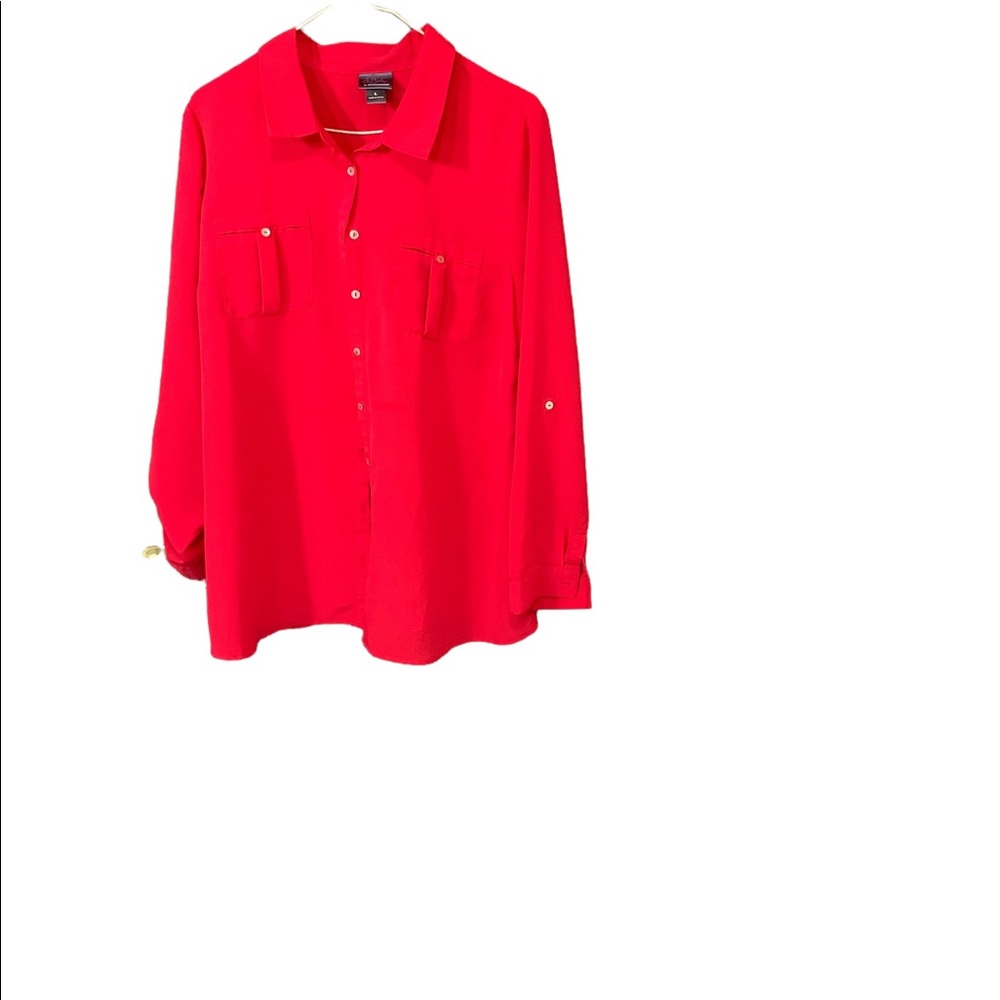 Maternity blouse coral in color